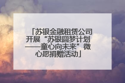 苏银金融租赁公司开展“苏银圆梦计划——童心向未来”微心愿捐赠活动