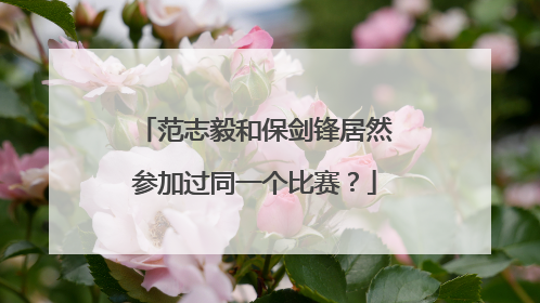 范志毅和保剑锋居然参加过同一个比赛？