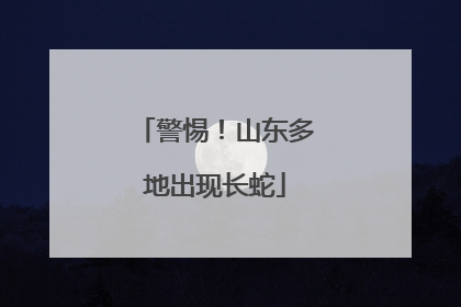 警惕！山东多地出现长蛇