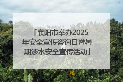 襄阳市举办2025年安全宣传咨询日暨暑期涉水安全宣传活动