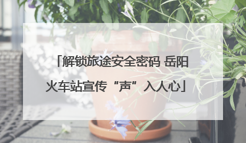 解锁旅途安全密码 岳阳火车站宣传“声”入人心