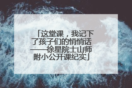 这堂课，我记下了孩子们的悄悄话——徐星院士山师附小公开课纪实