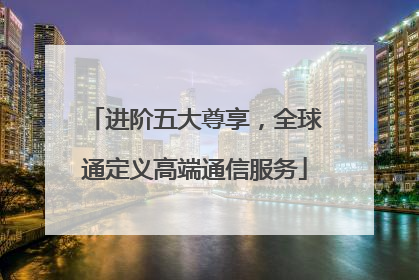 进阶五大尊享，全球通定义高端通信服务