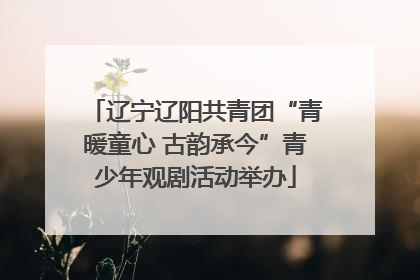 辽宁辽阳共青团“青暖童心 古韵承今”青少年观剧活动举办