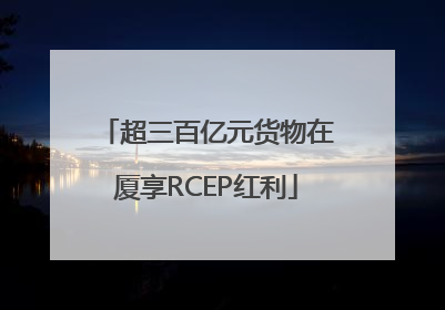 超三百亿元货物在厦享RCEP红利