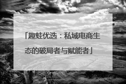 趣蛙优选：私域电商生态的破局者与赋能者