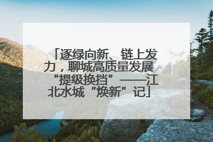 逐绿向新、链上发力，聊城高质量发展“提级换挡”——江北水城“焕新”记