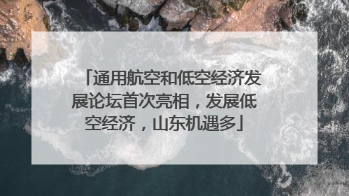 通用航空和低空经济发展论坛首次亮相，发展低空经济，山东机遇多