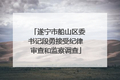 遂宁市船山区委书记段勇接受纪律审查和监察调查