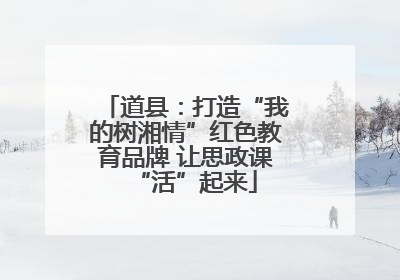 道县：打造“我的树湘情”红色教育品牌 让思政课“活”起来