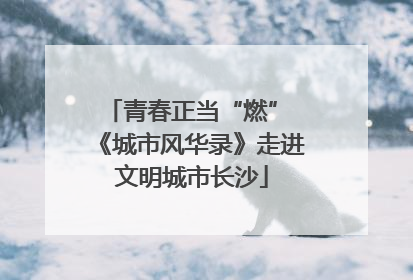 青春正当“燃” 《城市风华录》走进文明城市长沙