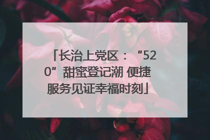 长治上党区：“520”甜蜜登记潮 便捷服务见证幸福时刻