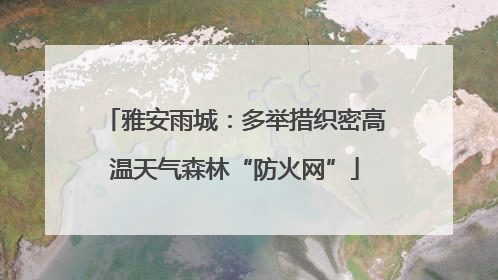 雅安雨城：多举措织密高温天气森林“防火网”