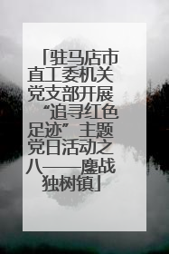 驻马店市直工委机关党支部开展“追寻红色足迹”主题党日活动之八——鏖战独树镇
