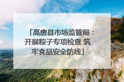高唐县市场监管局：开展粽子专项检查 筑牢食品安全防线
