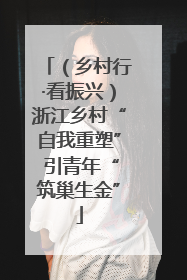 （乡村行·看振兴）浙江乡村“自我重塑” 引青年“筑巢生金”