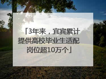 3年来，宜宾累计提供高校毕业生适配岗位超10万个