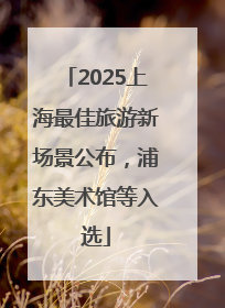 2025上海最佳旅游新场景公布，浦东美术馆等入选