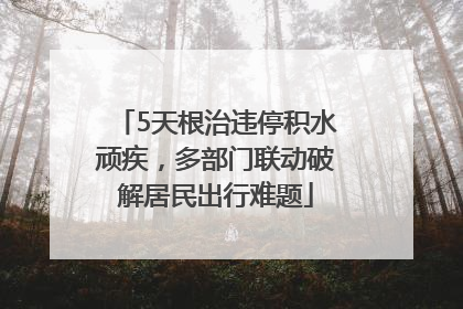 5天根治违停积水顽疾，多部门联动破解居民出行难题